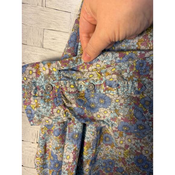 Folk women’s blouse button up 100% cotton floral whimsical colorful cottagecore - Picture 4 of 10